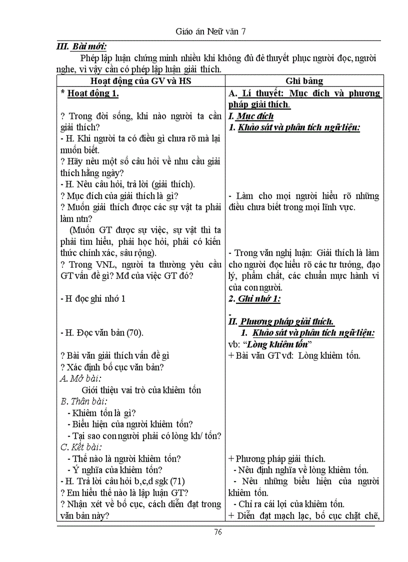 image for page Giáo án Ngữ văn 7 HK 2 có kĩ năng sống