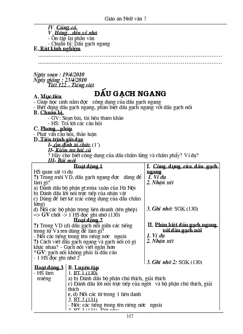 image for page Giáo án Ngữ văn 7 HK 2 có kĩ năng sống