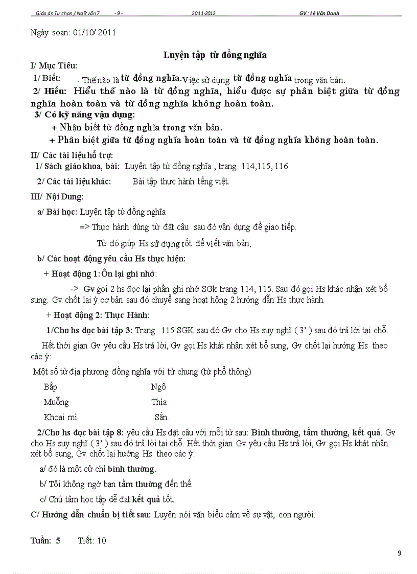 image for page Giáo án tự chọn 2011 2012