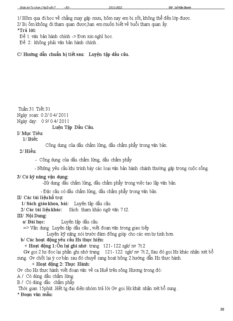 image for page Giáo án tự chọn 2011 2012