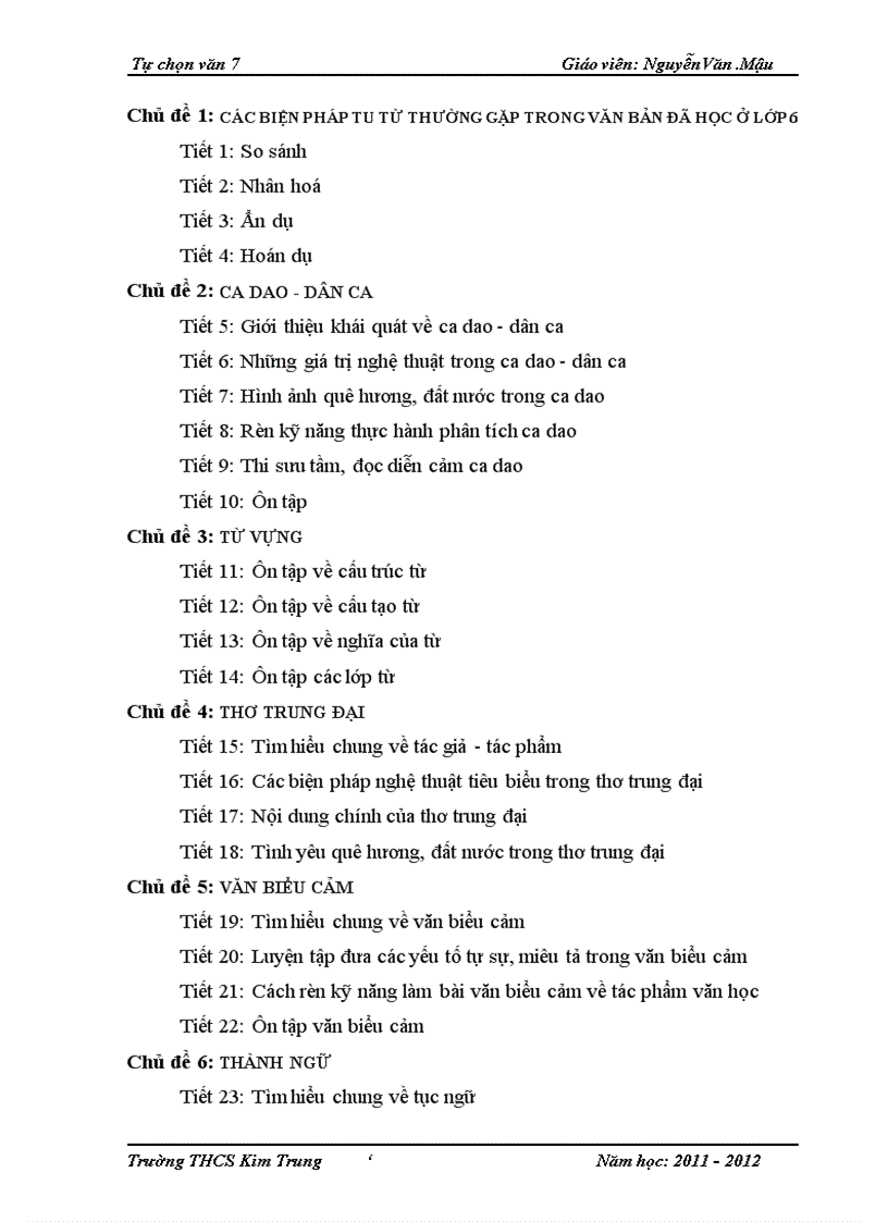 image for page Giáo án tự chọn Ngữ văn 7