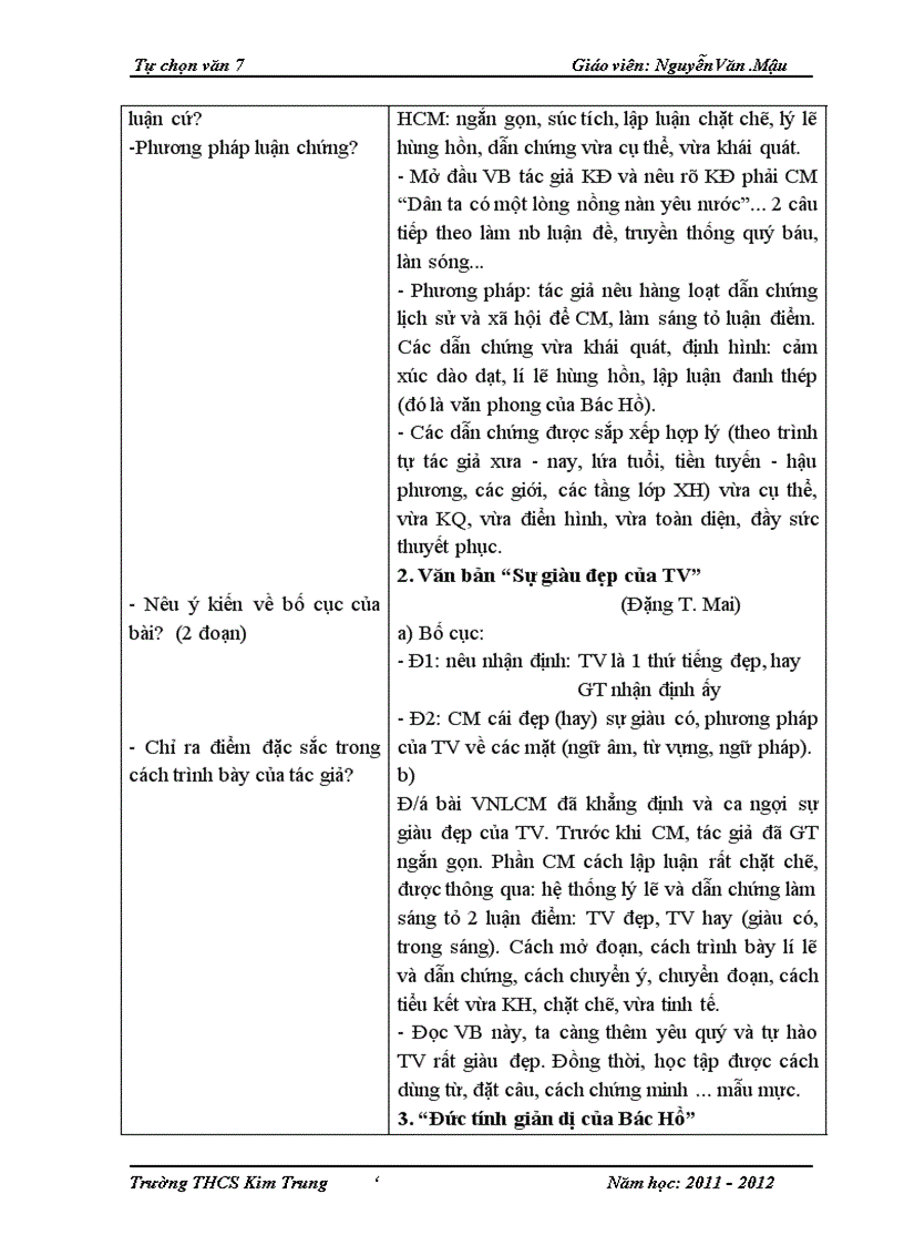 image for page Giáo án tự chọn Ngữ văn 7