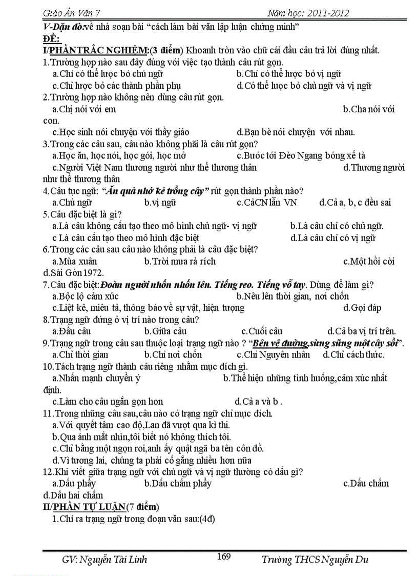 image for page Giáo án văn 7 11 12 hay