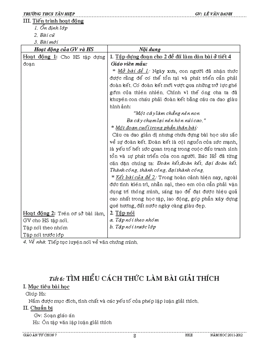 image for page Giao an Ngu van 7 HKII moi Nang cao