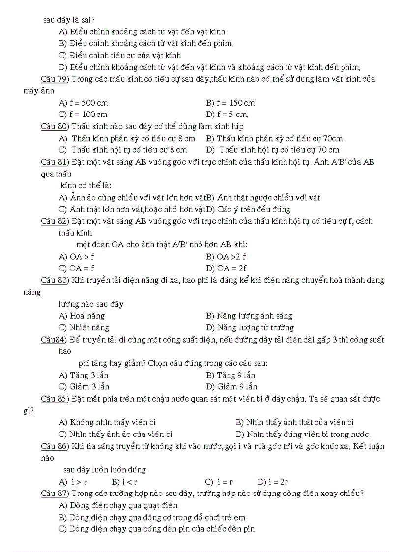 image for page 273 câu hỏi TN vật lý