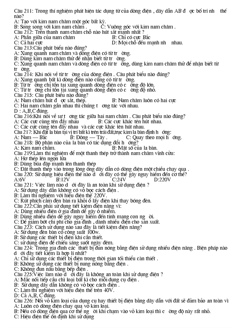 image for page 273 câu hỏi TN vật lý