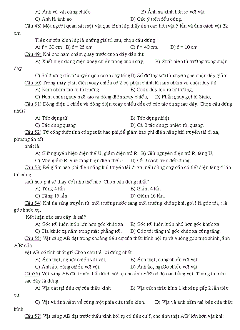 image for page 373 câu hỏiTN Vật lý