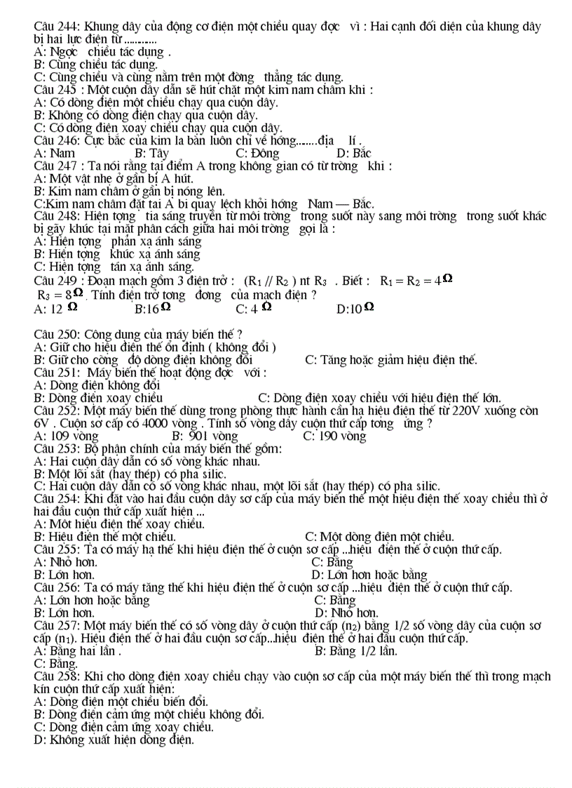 image for page 373 câu hỏiTN Vật lý