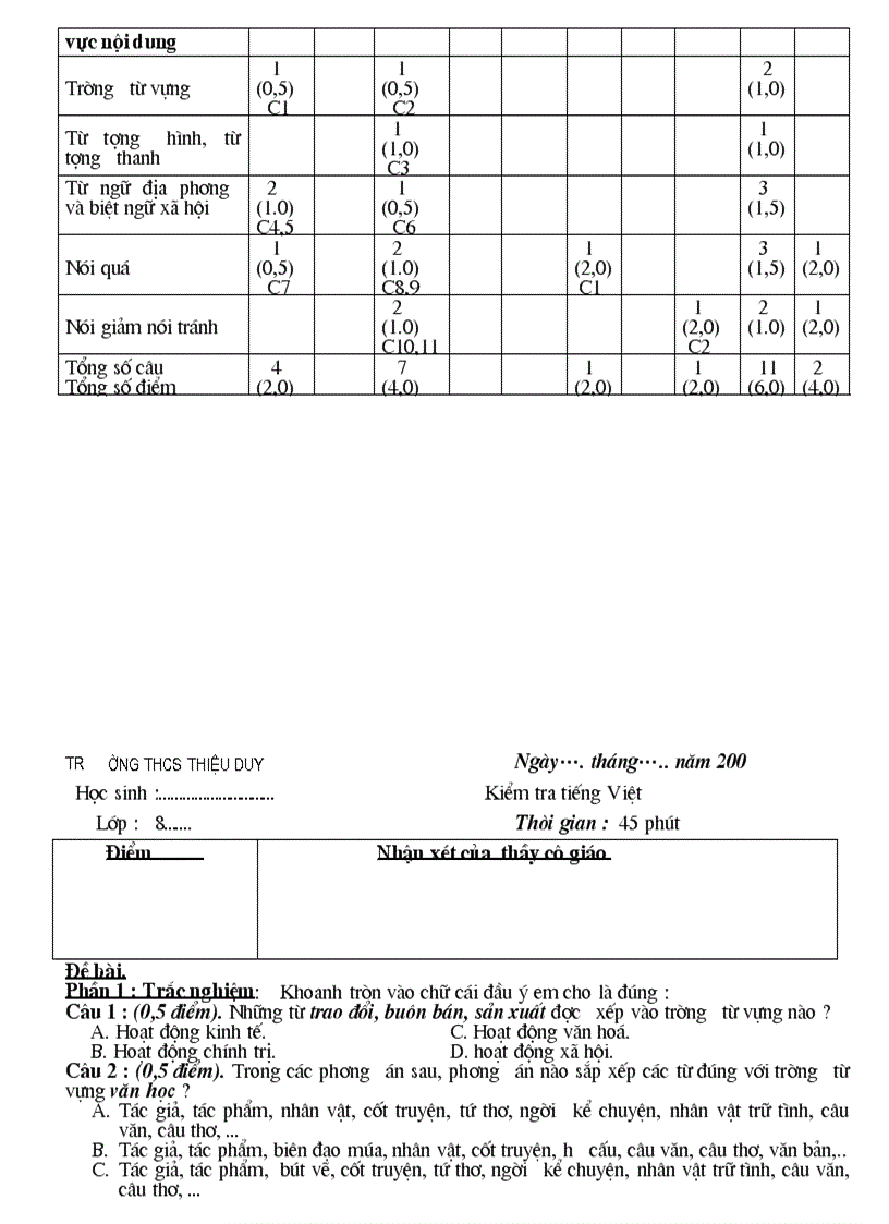 image for page Bài KT số 1 ma trận