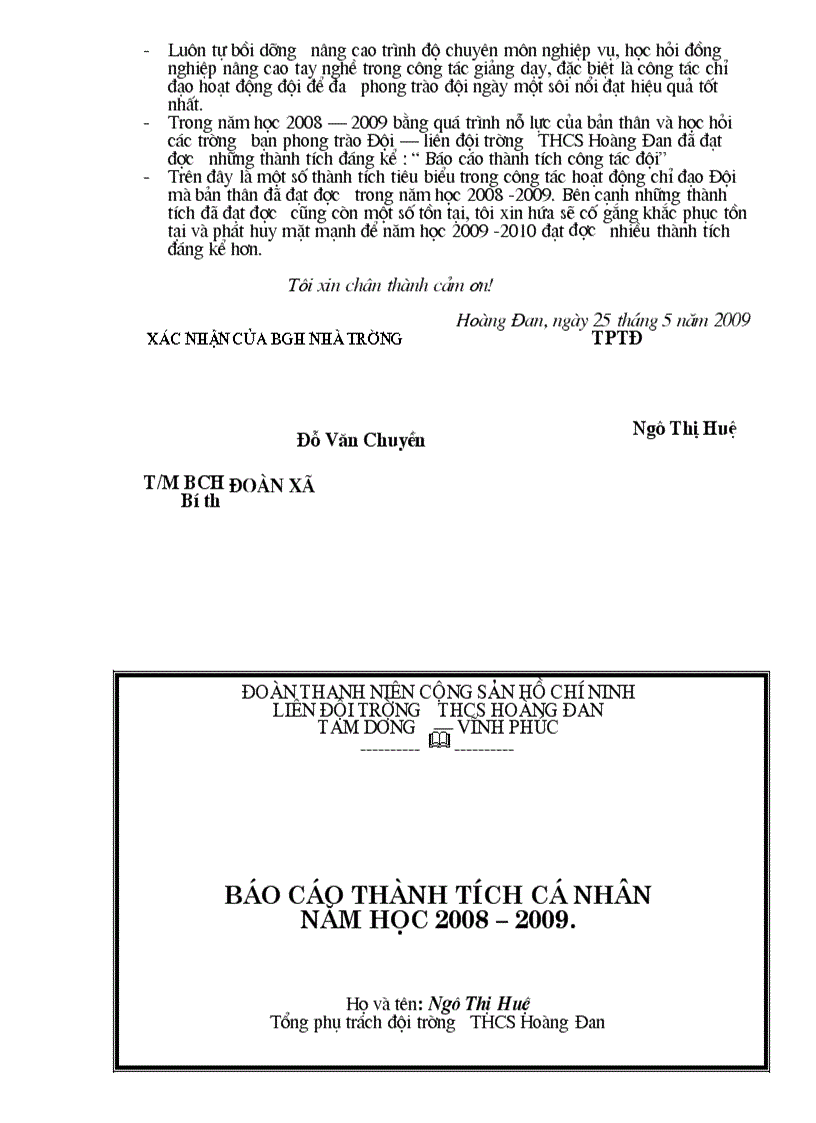 image for page Bao cao thanh tich doan doi