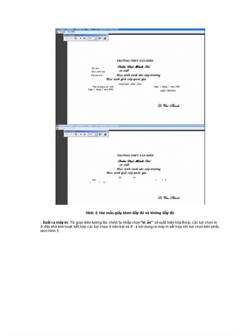 image for page Cách soạn và in giấy khen