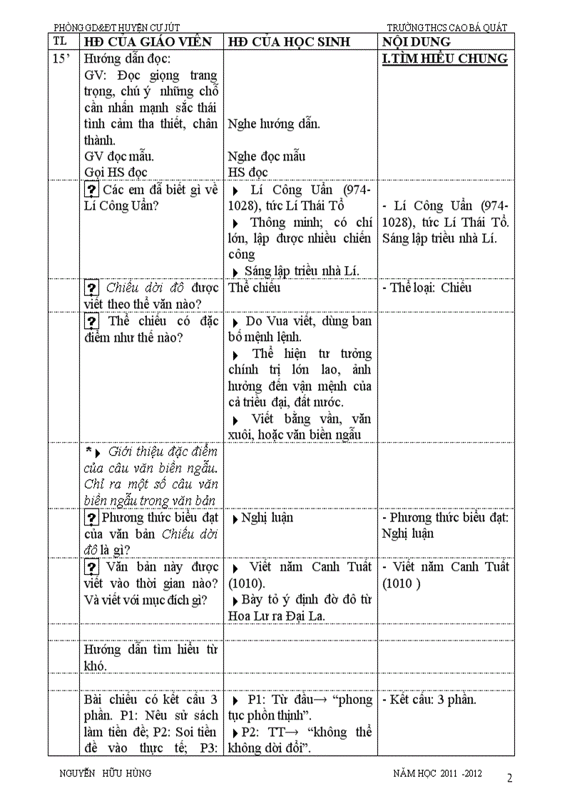 image for page Chiếu dời đô giáo án dự thi GV Giỏi cấp huyện 2012