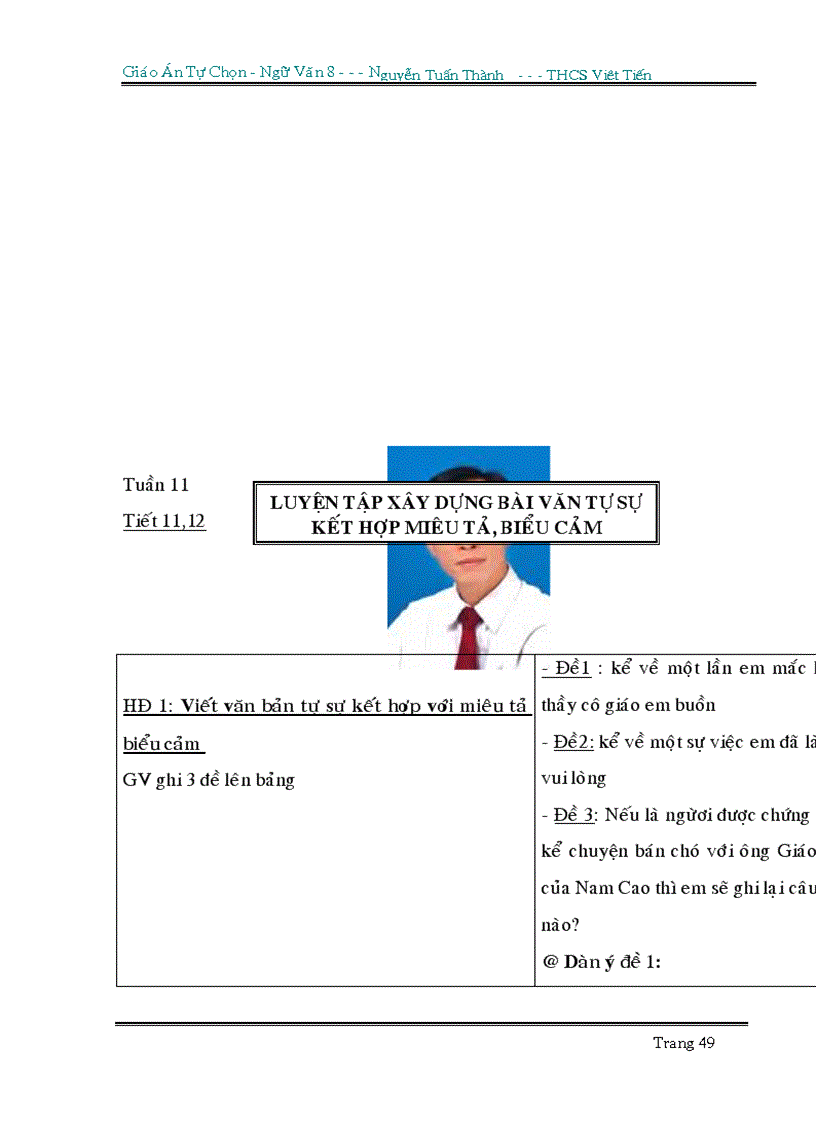 image for page Chủ đề tự chọn ngữ văn 8 2010 2011