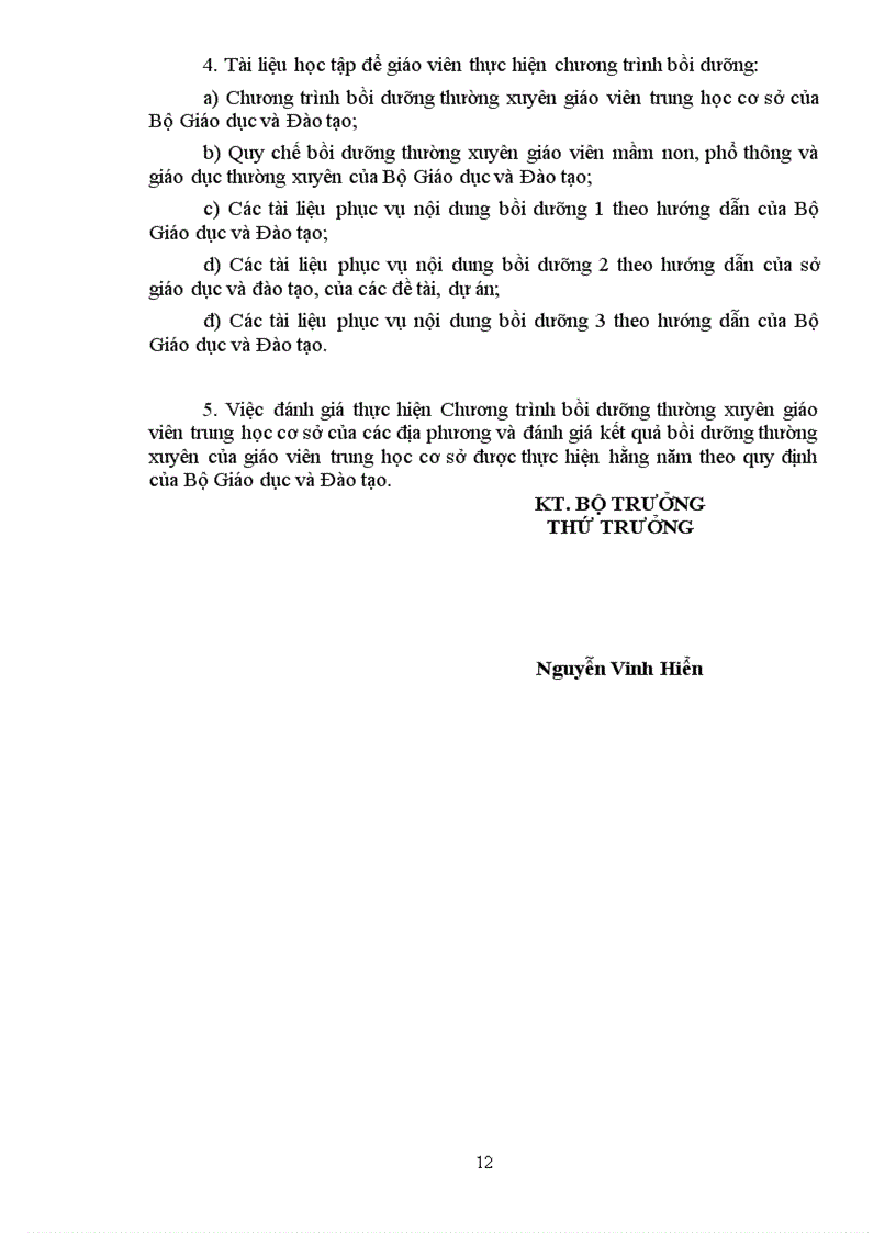 image for page Chương trình Bồi dưỡng gv THCS