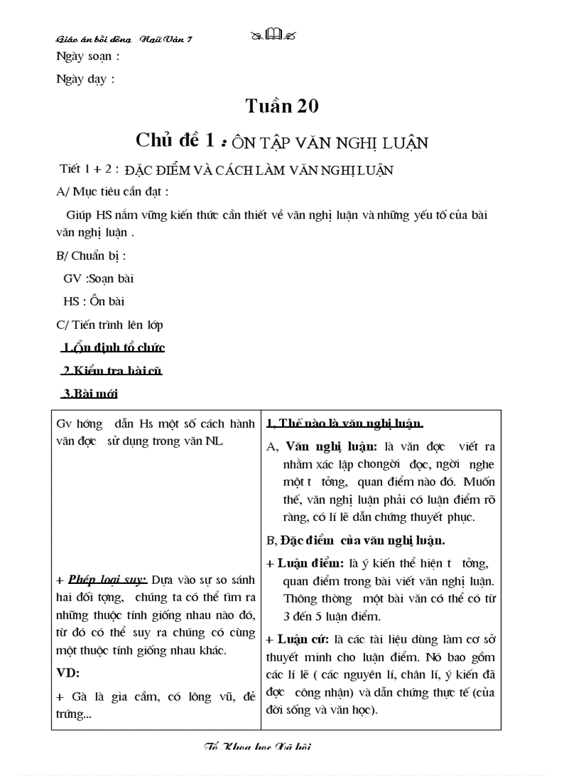 image for page Chuyên đề bồi dưỡng hè văn nghị luận 7