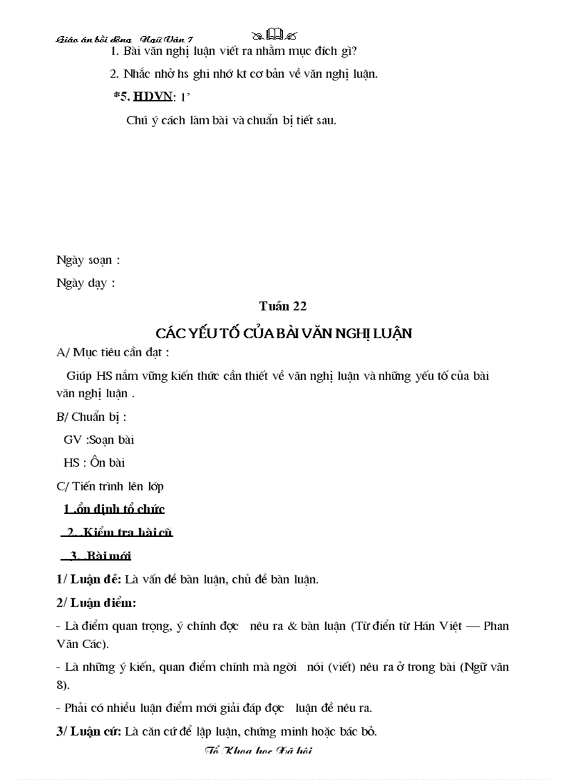 image for page Chuyên đề bồi dưỡng hè văn nghị luận 7