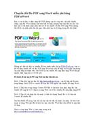 Chuyển đổi file PDF sang Word miễn phí bằng PDFtoWord