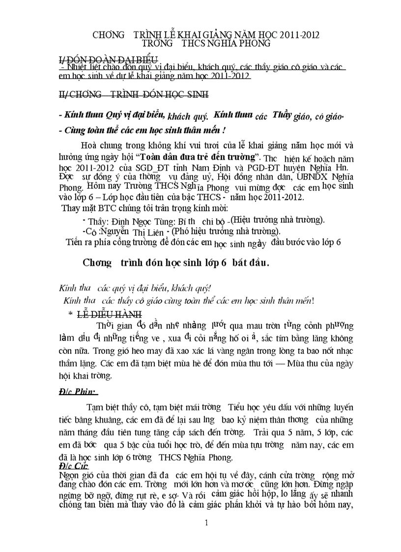 image for page Dan chuong trinh