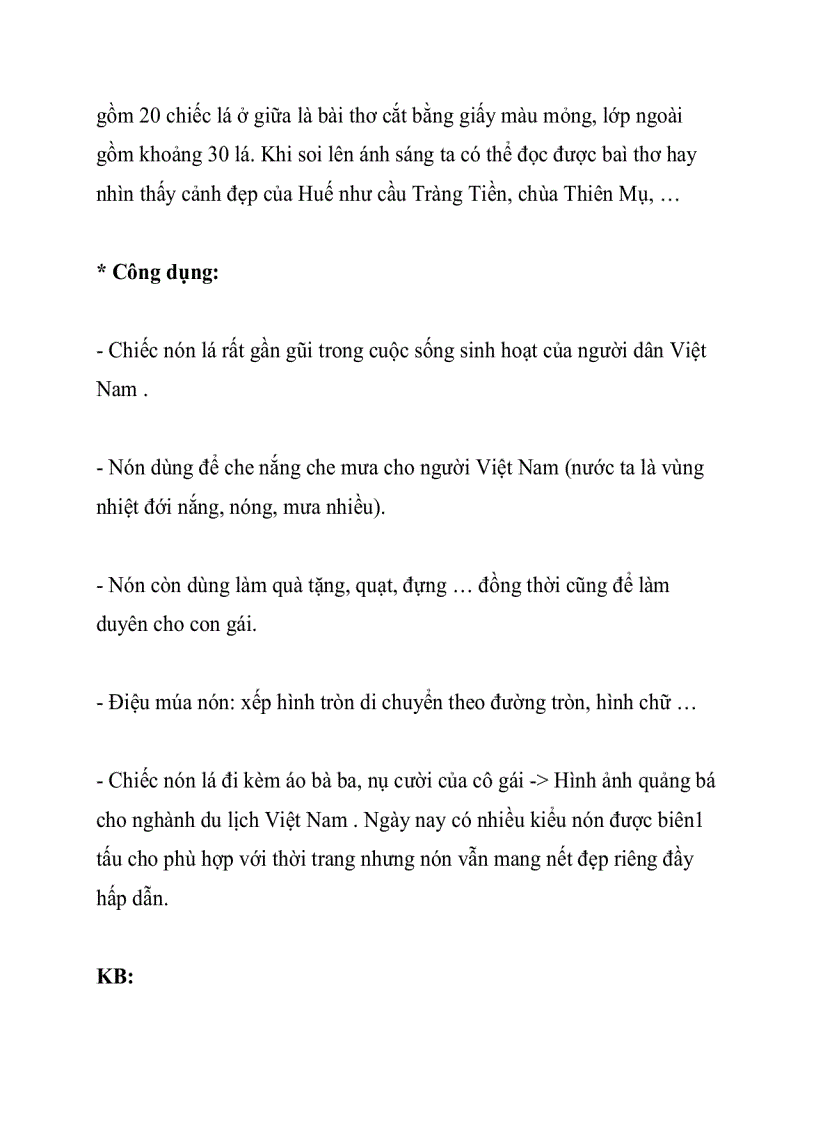 image for page Dàn ý thuyết minh về chiếc nón lá