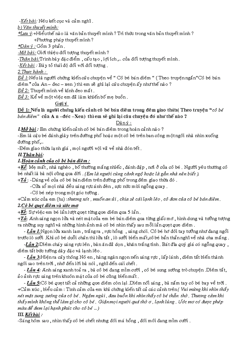 image for page Đè cương ôn tập Ngữ văn 8