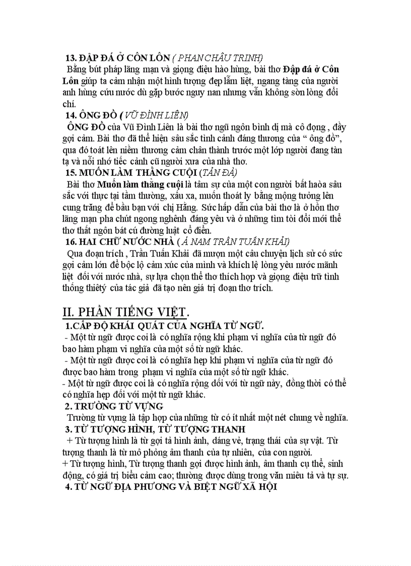 image for page Đề cương ôn tập ngữ văn lớp 8 học kì II