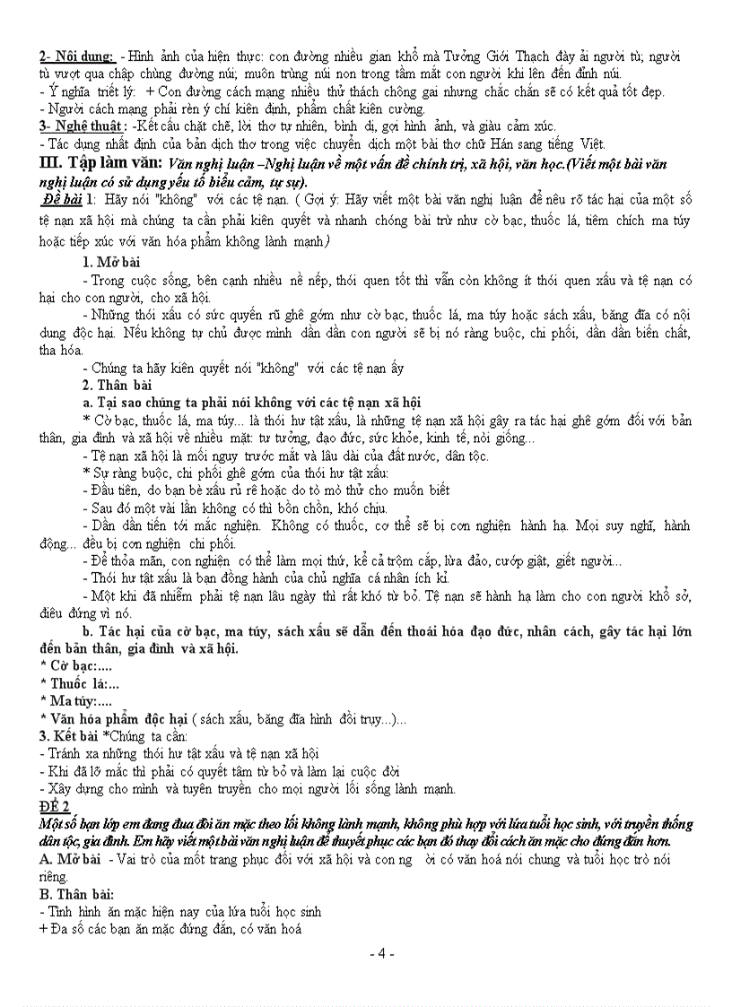 image for page Đề cương ôn thi học kì II Ngữ văn 8 2011 2012