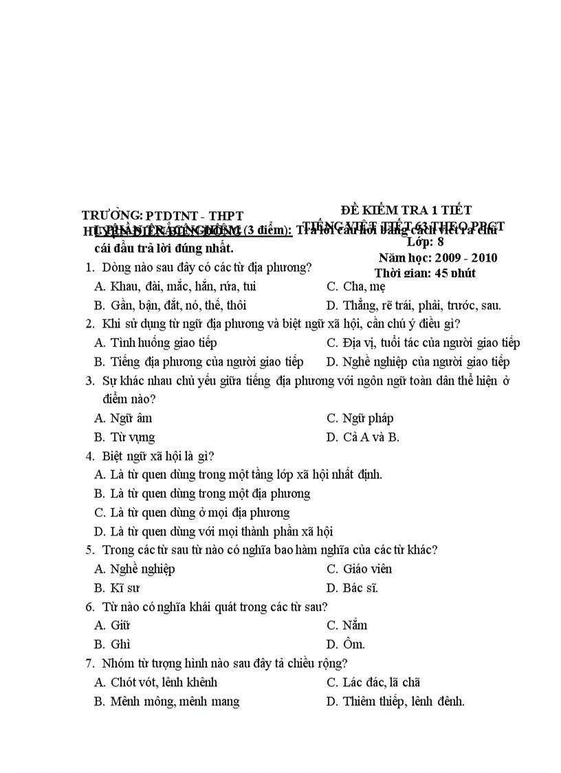 image for page Đề đáp án Tiếng Việt 8