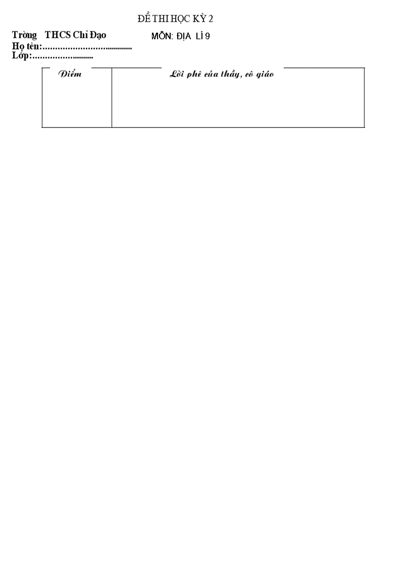 image for page Đề kiểm tra địa 9
