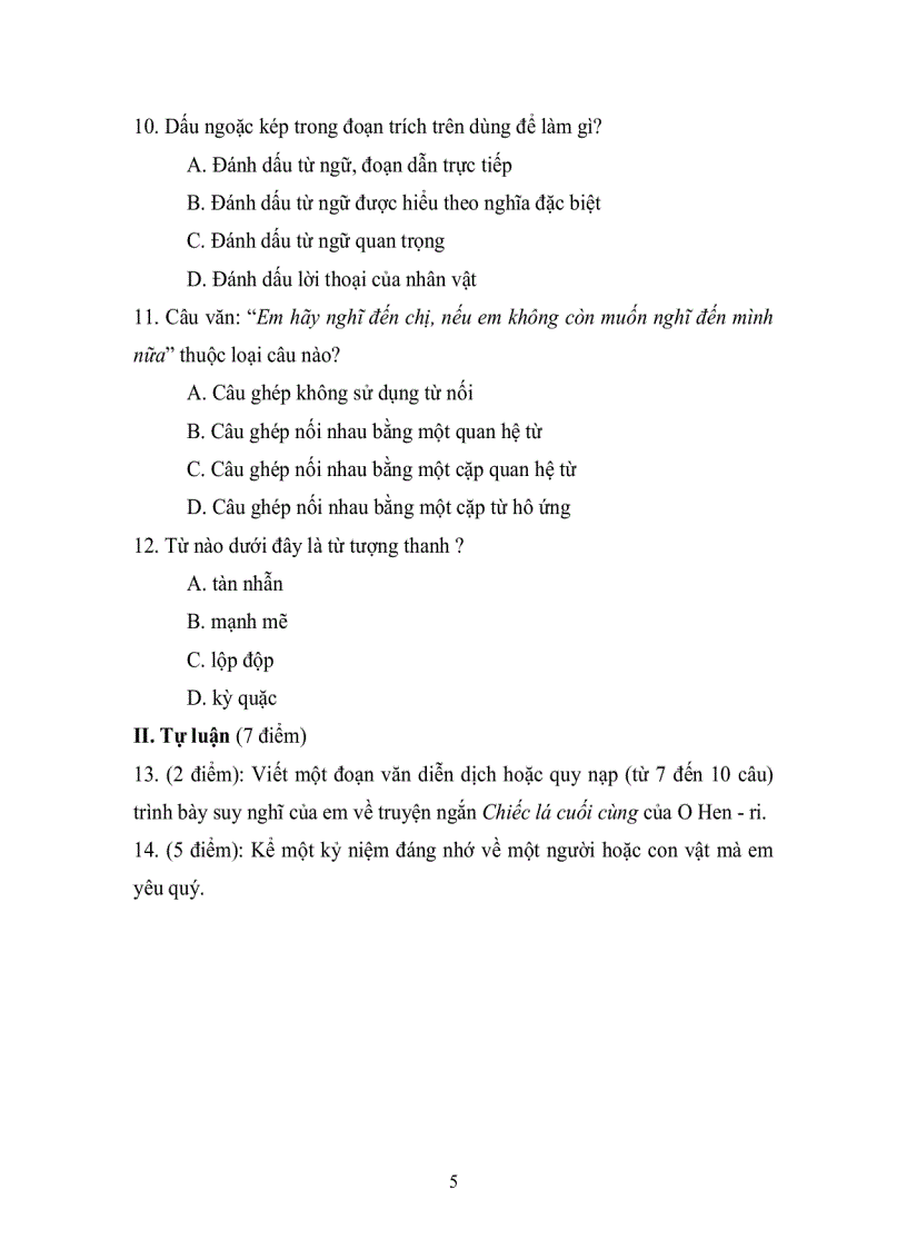 image for page Đề Thi HKI VĂN 8 đề 2