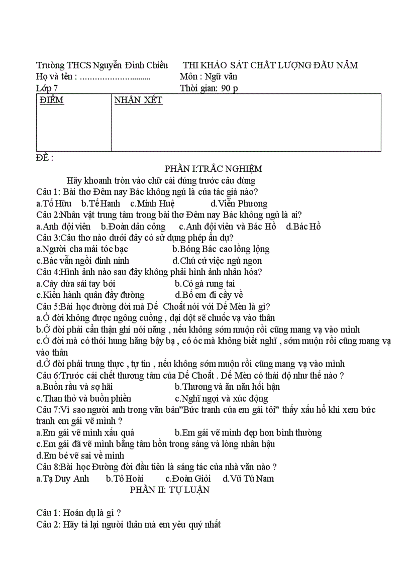 image for page Đề thi lớp 7 độc đáo