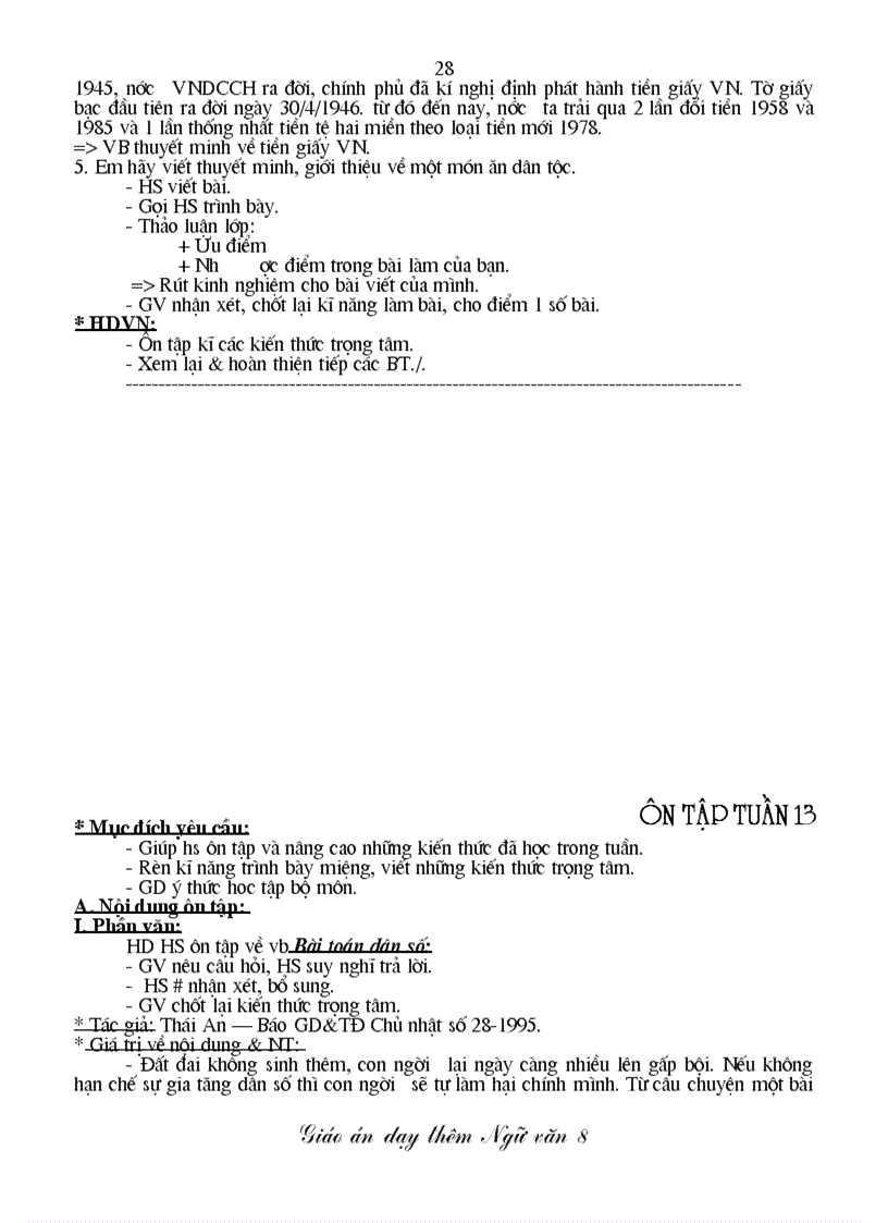 image for page GA DẠY THÊM VĂN 8 30 tuần