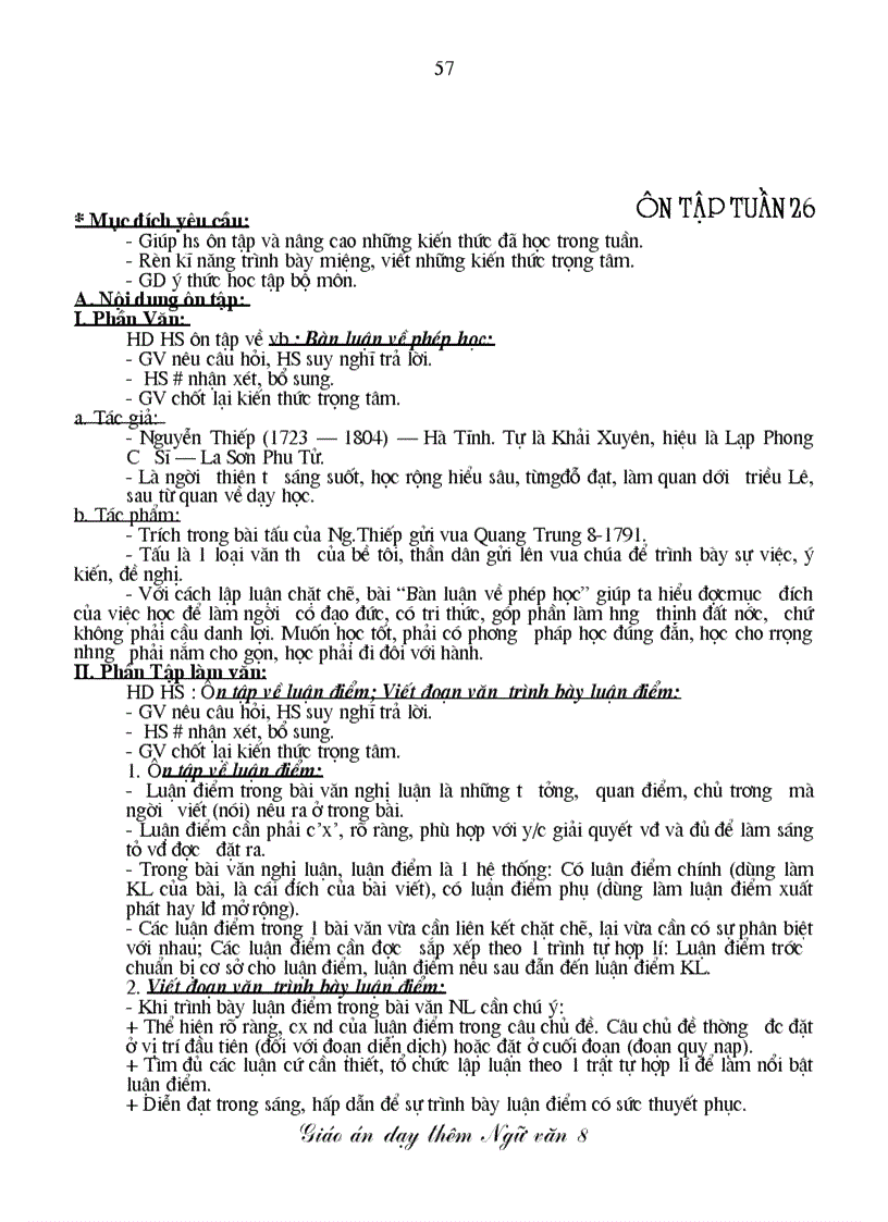 image for page GA DẠY THÊM VĂN 8 30 tuần