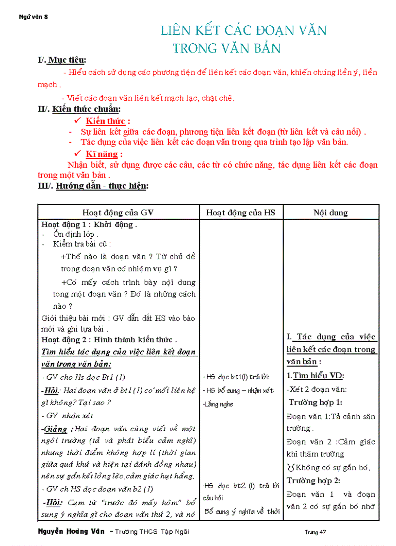 image for page Giáo án 8 10 tuần đầu theo chuẩn kiến thức