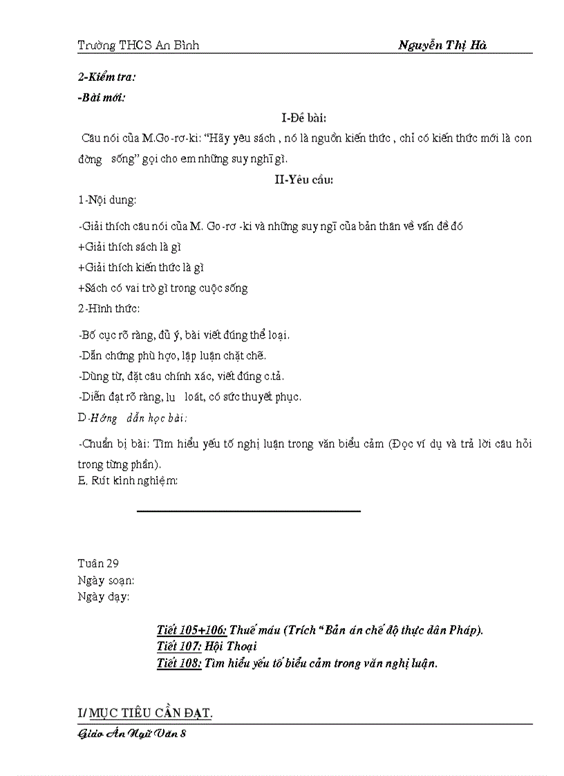 image for page Giao an 8 HKII chuan