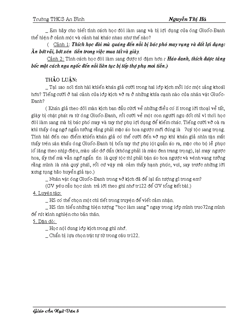 image for page Giao an 8 HKII chuan