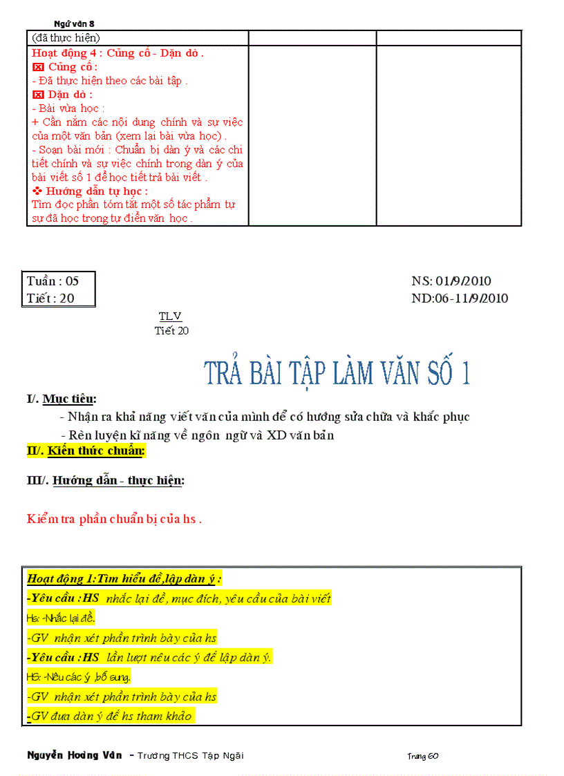 image for page Giáo án 8 từ tuần 1 đến tuần 8 theo chuẩn