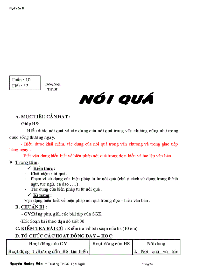 image for page Giáo án 8 từ tuần 1 đến tuần 8 theo chuẩn