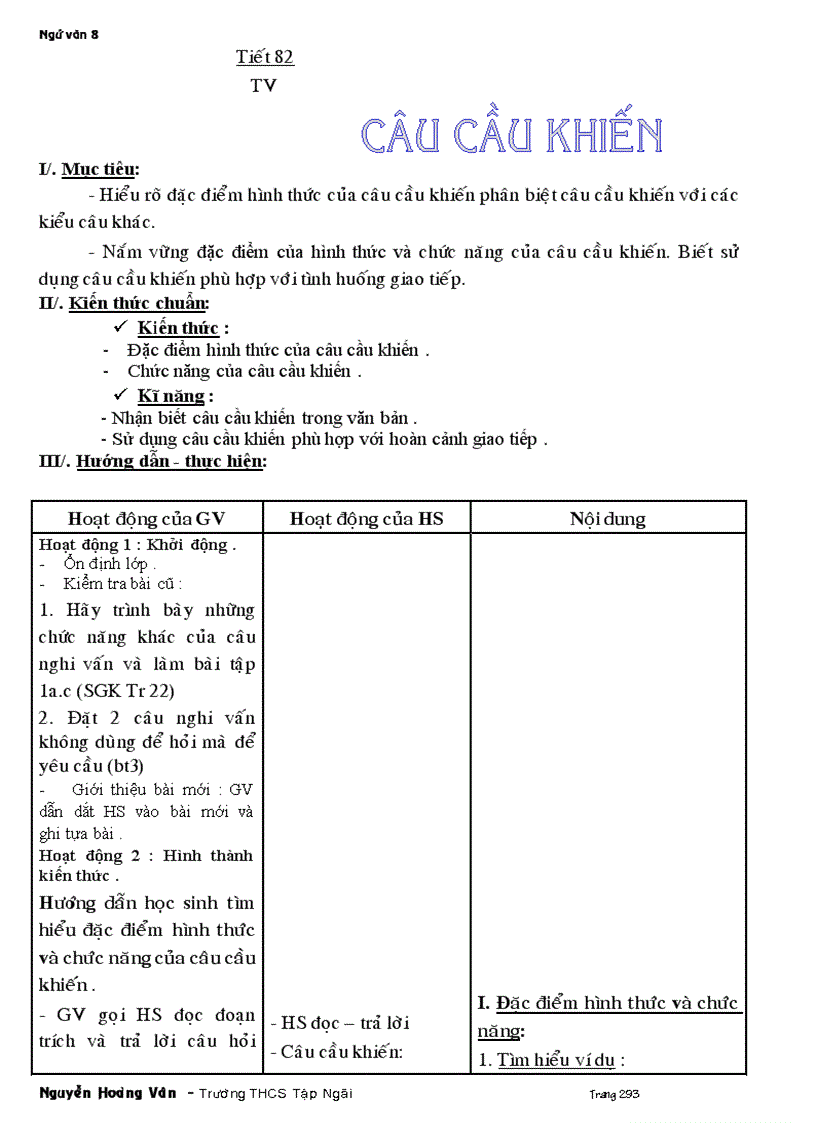 image for page Giáo án 8 tuần 11 đến 24 theo chuẩn mới nhất