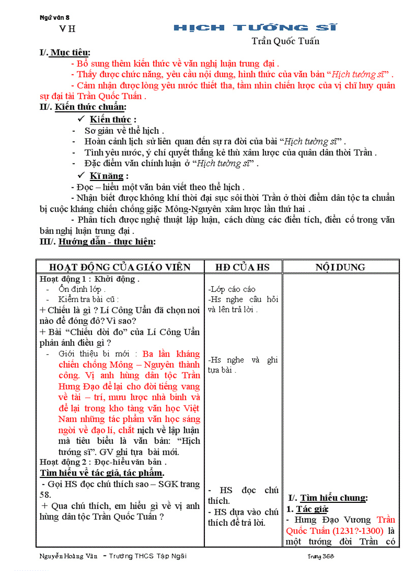 image for page Giáo án 8 tuần 25 37 năm học 2011 2012