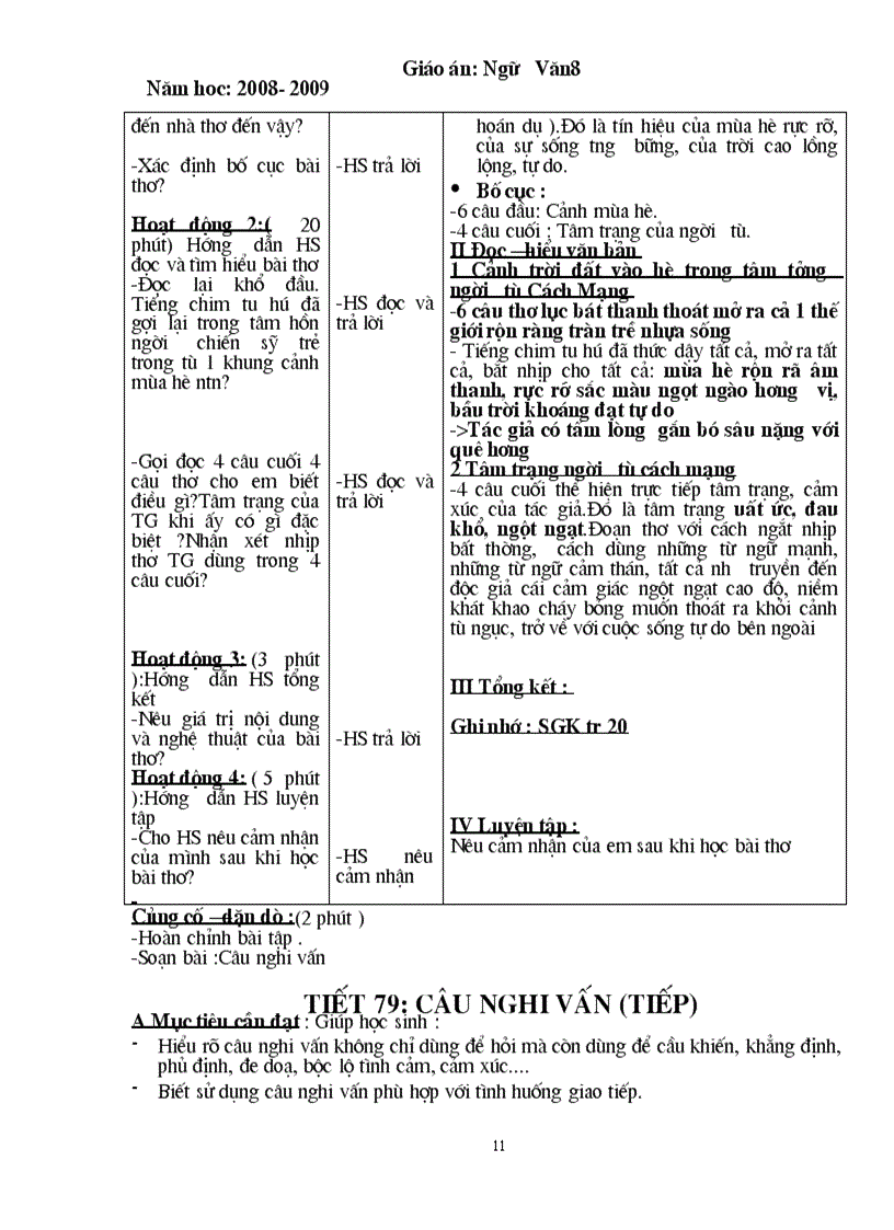 image for page Giáo án HKII chi tiết