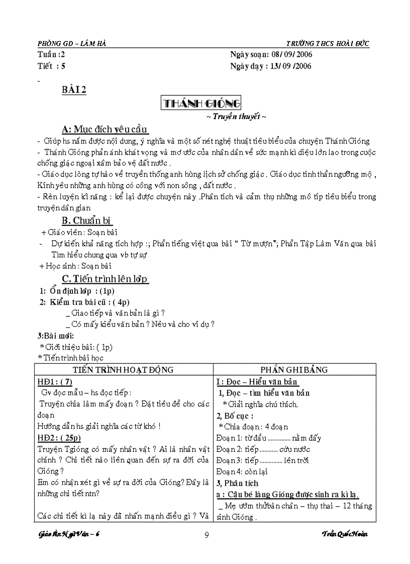 image for page Giáo án ngữ văn 6