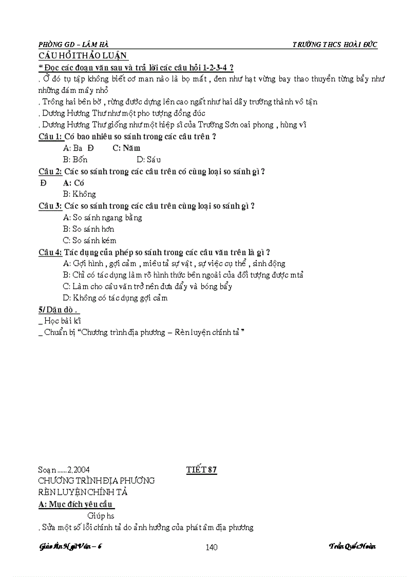 image for page Giáo án ngữ văn 6