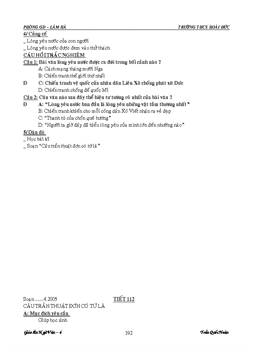 image for page Giáo án ngữ văn 6