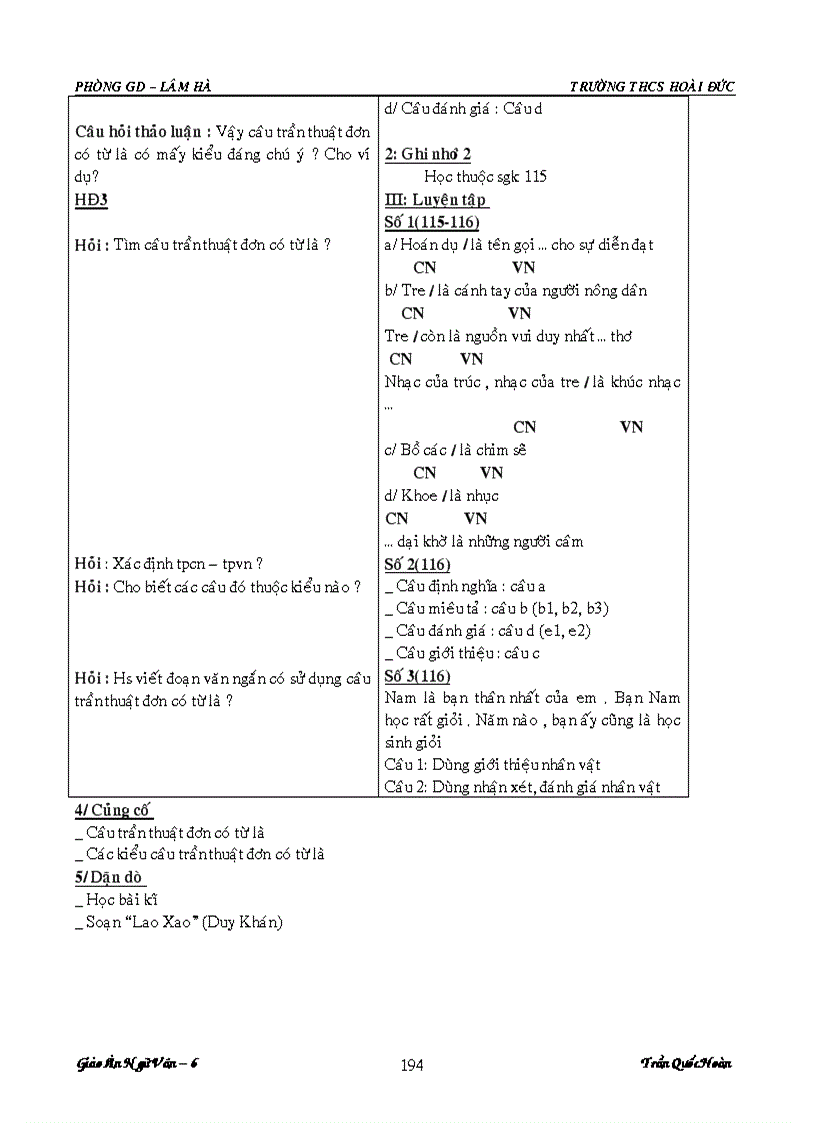 image for page Giáo án ngữ văn 6