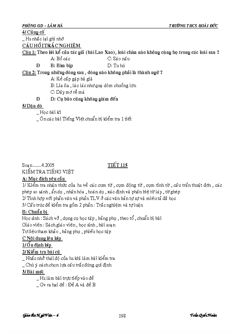 image for page Giáo án ngữ văn 6