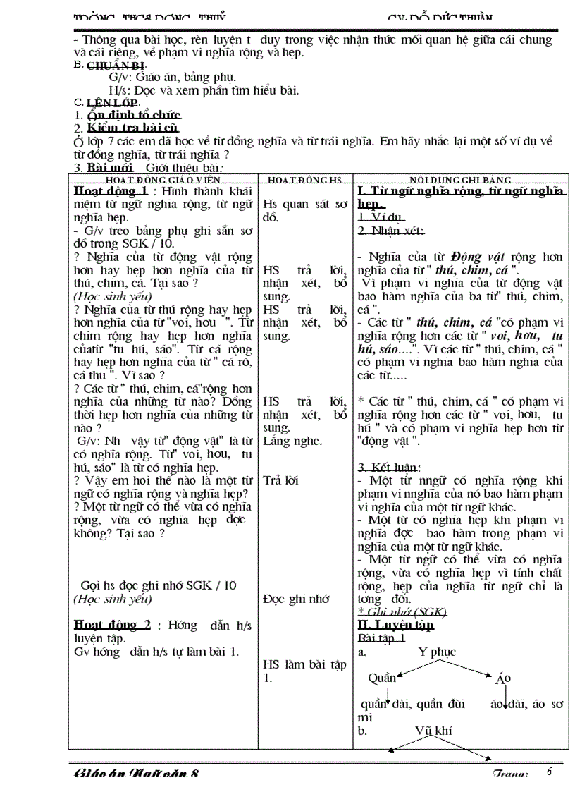 image for page Giáo án ngữ văn 8 3 cột dùng được