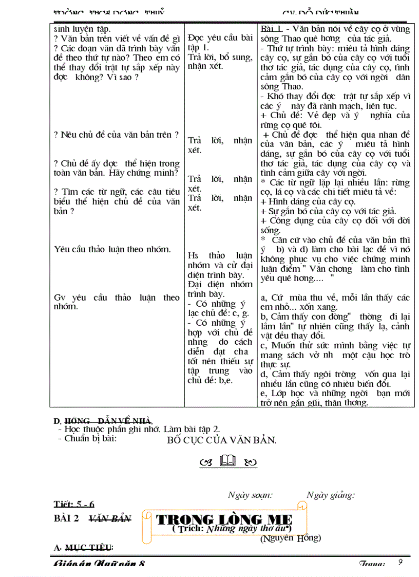 image for page Giáo án ngữ văn 8 3 cột dùng được