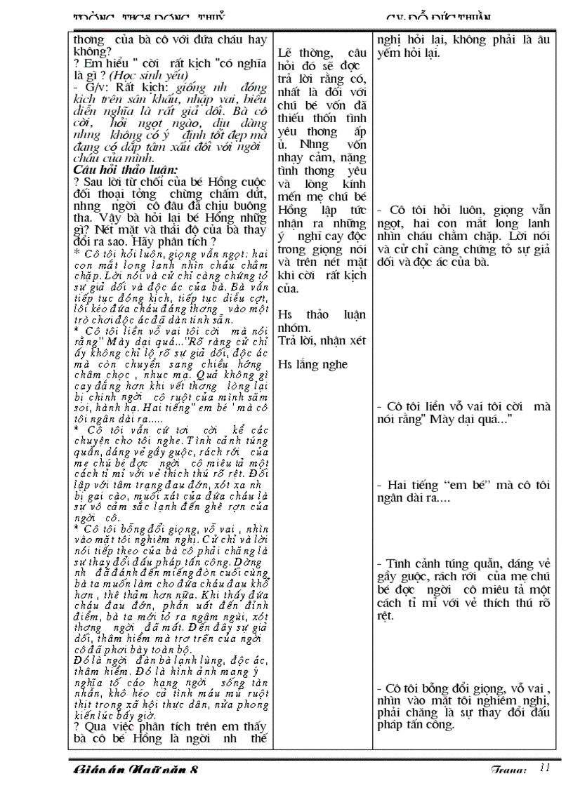 image for page Giáo án ngữ văn 8 3 cột dùng được