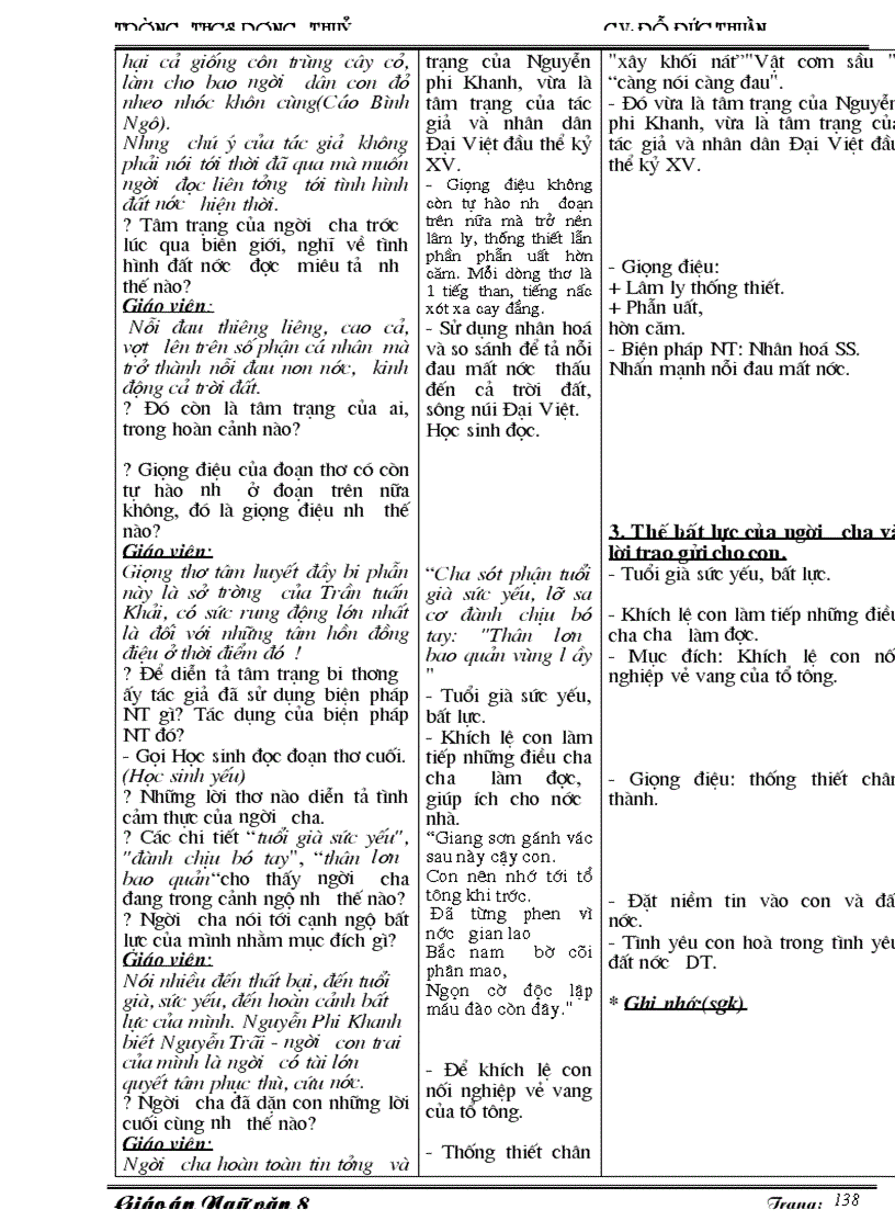 image for page Giáo án ngữ văn 8 3 cột dùng được