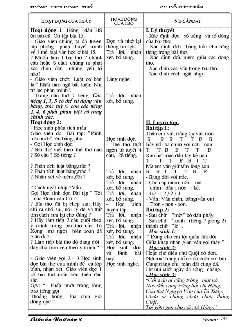 image for page Giáo án ngữ văn 8 3 cột dùng được